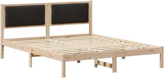 vidaXL Estructura De Cama Con Cabecera Tapizada Negro 160 X 200 Cm Vidaxl