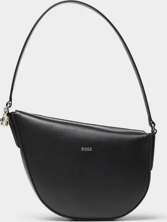 BOSS Womens Numah rounded asymmetric leather bag