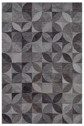 Novatrend Alfombra moderna de tejido plano gris oscuro 140x200 cm