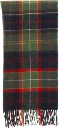 Barbour Sciarpa tartan con frange - Verde