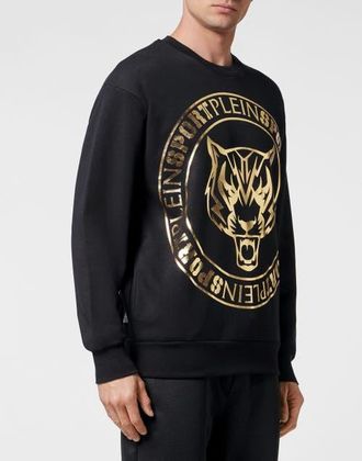 Plein Sport Sweatshirt Tiger Men in Black/gold at Nordstrom, Size Small