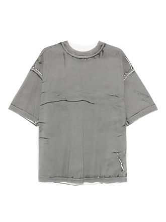 Paura T-shirt Costa con effetto vissuto - Grigio