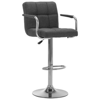 vidaXL Taburete De Cocina Tela Gris Oscuro Vidaxl