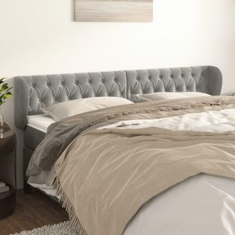vidaXL Cabecero De Terciopelo Gris Claro 203x23x78/88 Cm Vidaxl
