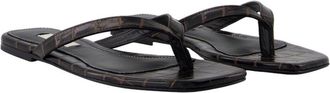 Toteme Womens Crocodile-Embossed Calfskin Sandal Brown