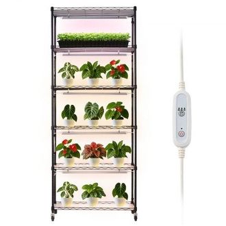 OEM Soporte Para Plantas Con Luz De Cultivo 6 Niveles 180 Cm 150 W, Estante Para Plantas Con Ruedas, Temporizador De 4/9/14 H, 3 Modos De Iluminaci&oacute;n, Par