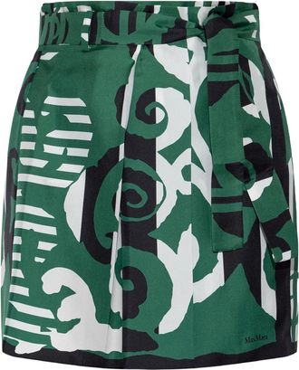 Max Mara Gonna a vita alta con stampa - Verde