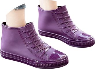 Generic Unisex Wellingtons Boots Knee High Wellington Rubber Textile Lined Wellie Anti-Skid Waterproof Shoe Lightweight Shoes Wider Calf Fitting Rain Boot for