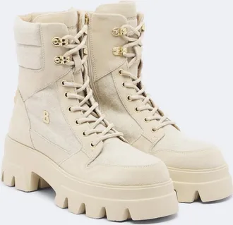Bogner Sapporo suede-trimmed lace-up boots