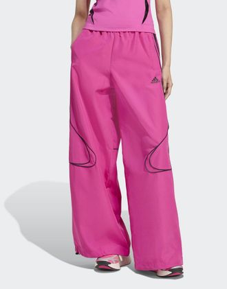 adidas Originals Teamgeist adicolor - Pantaloni sportivi oversize fucsia semi lucido / nero-Rosa