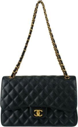 Chanel Black Grained Calfskin Handbag Shoulder Bag Tote Bag (Pre-Owned)