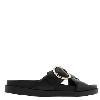 Bally Elida Leather Slide Sandals, Brand Size 35 ( US Size 4.5 )