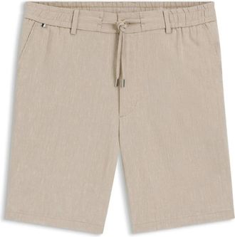 HUGO BOSS Kane Oxford Shorts - Heren - Korte Broeken - Beige - W38 - Linnen - Korte Broeken
