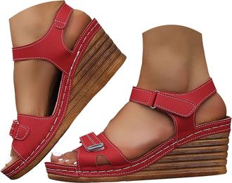 Generic Orthopedic Sandals with Arch Support Strappy Sandals for Women 2026 Wedge Comfortable Walking Shoes Cushion Footbed Platform Slides Dressy Summer Beac