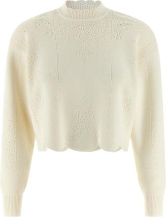 Twinset Dames, Truien, Wit, Maat: S Viscose