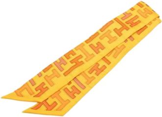 Herm&egrave;s Pre-owned Scarves, female, Yellow, Size: ONE SIZE Pre-owned Twilly Scarf
