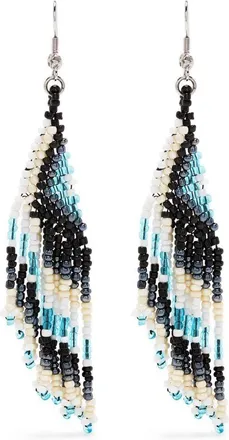 Dsquared2 beaded drop earrings - women - Polyester/Brass/glass - OS - Black