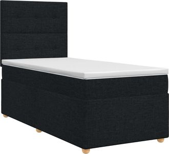 vidaXL Letto Box Spring Con Materasso Nero 90 X 190 Cm Tessuto Vidaxl
