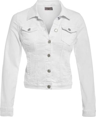 SS7 New Womens Denim Stretch Smart Jacket, Sizes 8 to 14 (10, White)