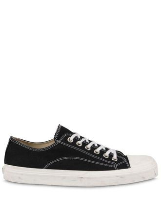Moschino Panelled Black Canvas Sneakers