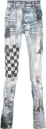 Amiri Painted Indigo x Wes Lang Blue - men - Spandex/Elastane/Polyester/Cotton - 28