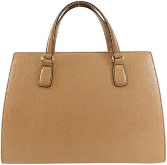 Gucci Pre-owned Leren Schoudertas - Dames - Vintage Shopper - Beige - ONE Size - Leer - Vintage