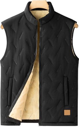 Generic 2026 New Fleece Vest Mens Winter Sherpa Vest Lightweight Warm Zip Up Polar with Pockets Sleeveless Jacket (UK, Alpha, XXL, Regular, Regular, Black)
