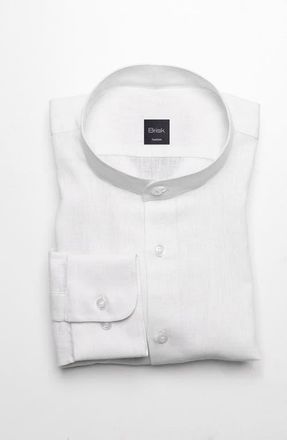 Brisk Cotton Linen Shirt in White at Nordstrom, Size 17