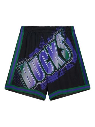 Mitchell & Ness Milwaukee Bucks Big Face shorts - Zwart