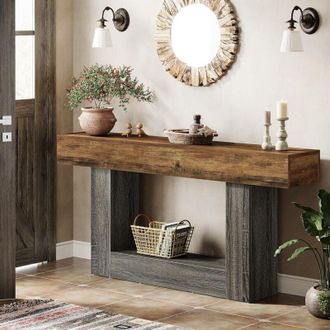 Tribesigns Tribesigns 63-Inch Extra Long Console Table, Farmhouse Wood Sofa Table Behind Couch, Narrow Entryway Accent Table for Living Room, Hallway, Entrance