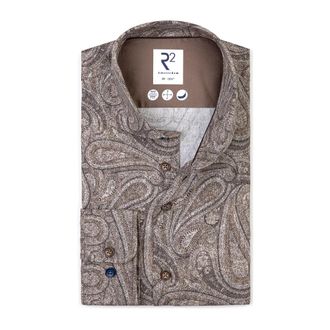 R2 Amsterdam Stijlvol Shirt voor Mannen - Heren - Casual Overhemden - Beige - 3XL - Overhemden