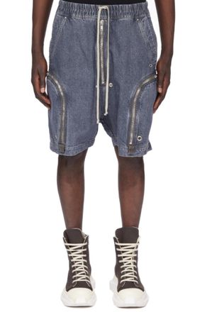 Rick Owens Blue Solid Shorts