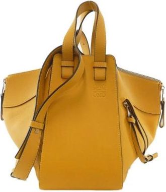 Loewe Pre-owned Hammock Small Calf Shoulder Bag - Dames - Vintage Handtas - Geel - ONE Size - Leer - Vintage