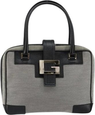 Gucci Pre-owned Handbags, female, Gray, Size: ONE SIZE Pre-owned Vintage Canvas Handbag