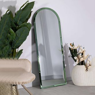 Dmora Espejo Nida, Forma Rectangular, Tipo De Pared, Estructura Transparente, 55x150h Cm Verde