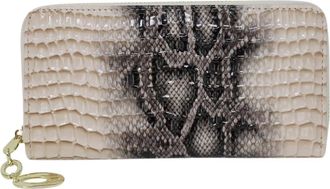 Generic Women Crocodile Design Card Wallet Bag Ladies Long Purse Handbag 10822 (Beige)