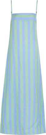 Staud Laura Striped Linen Midi Dress - Light Blue - S (UK8-10 / S)