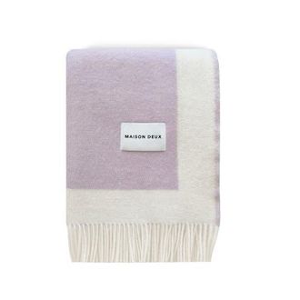 Maison Deux Color Block Blanket in Light/pastel Purple at Nordstrom, Size Medium