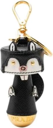 Prada Pre-owned Bag Charm en Sleutelhanger - Dames - Vintage Accessoires - Zwart - ONE Size - Leer - Vintage