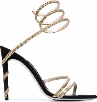 Rene Caovilla Margot 120 Crystal Embellished Leather Sandals - Womens - Leather/Crystal