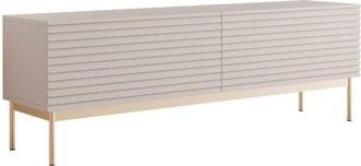 Selsey Selsey Linearis - Mobile TV a 2 ante con LED, grigio cashmere, 139 cm