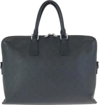 Louis Vuitton Pre-owned Porte Documents Jour Damier Infini Briefcase - Heren - Vintage Handtas - Zwart - ONE Size - Leer - Vintage