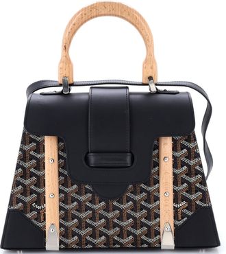 Goyard Saigon Top Handle Bag Coated Canvas with Leather PM