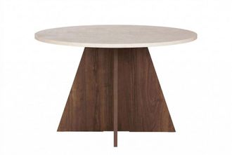 Habitat & Jardin Mesa de comedor beige 120 x 120 x 75 cm