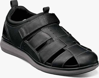 Florsheim Mens Venture Fisherman Sandals In Black