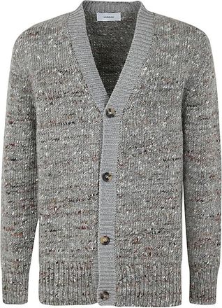 Lardini Gevlekte gebreide trui met ronde hals - Heren - Vesten - Grijs - S - Wol - Truien & Vesten