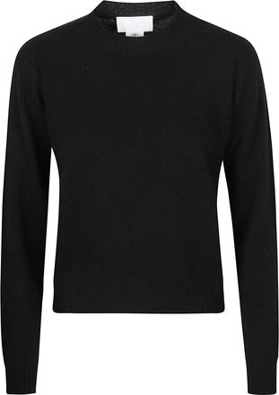 Wlns Cashmere Ladies Plain Crewneck Cropped Sweater
