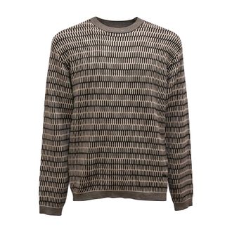 Armani Round-neck Knitwear, male, Black, Size: XL French Oak Cab Pullover