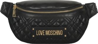 Love Moschino Belt Bags, female, Black, Size: ONE SIZE New Shiny Quilted Marsupio