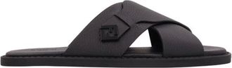 Fendi Schoenen, Heren, Zwart, 40 EU, Leer, Slide Vitello Bottalato